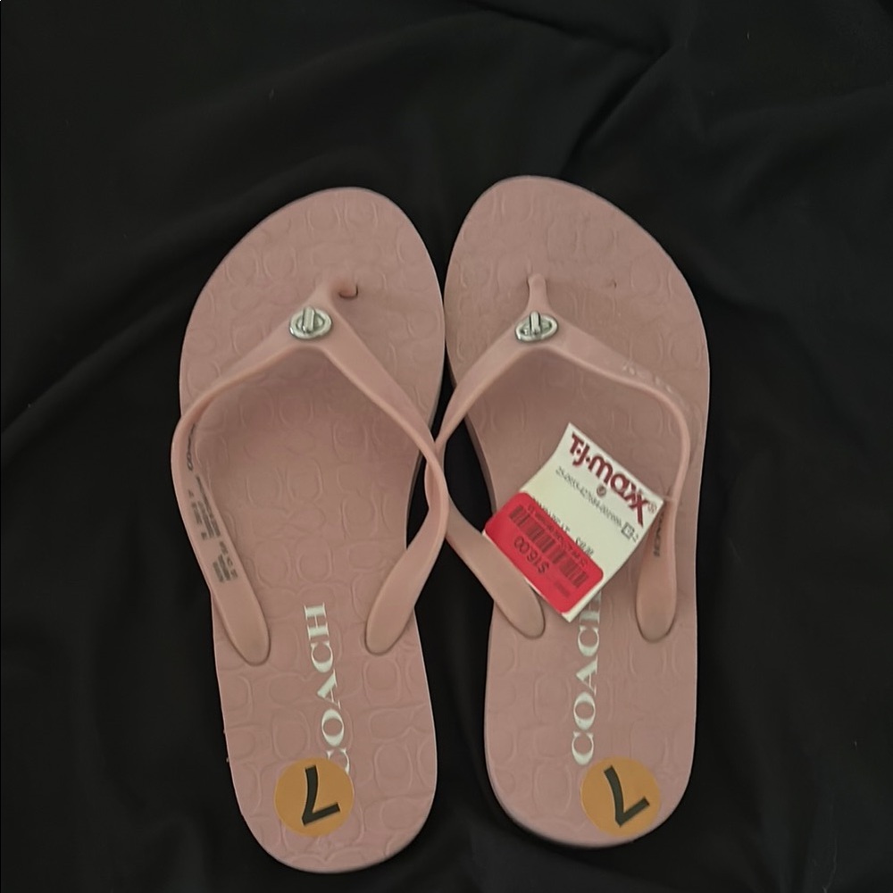 Coach Women's Pink Flip Flops